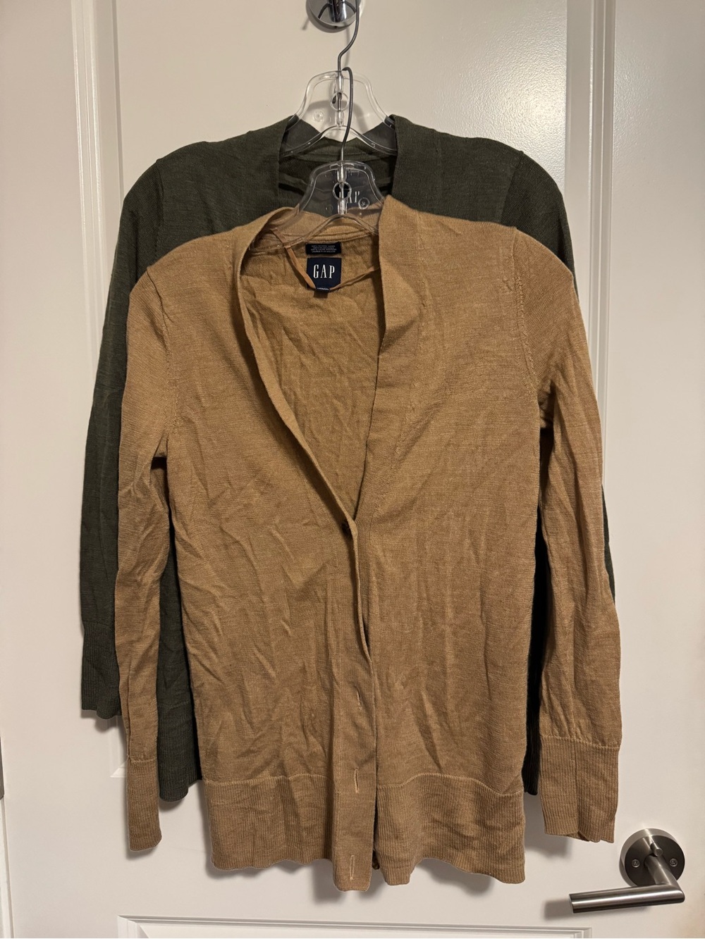 Bundle Sale: GAP Women's Open-Front Cardigans in Olive Green and Tan